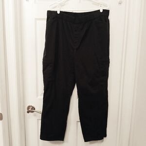Lands' End Cargo Pants Women's Size 18W Navy Blue Black High Rise